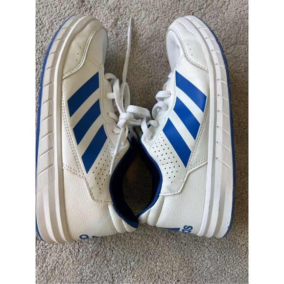 Nearly NEW Adidas Eco Ortholite Running Shoes Size 5 Three Stripe White Blue , $ - Picture 4 of 8